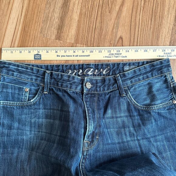 Mavi Men's Mark Jeans Straight Leg Stretch Dark Wash Blue Mid Rise Denim 38x32 - Picture 5 of 11